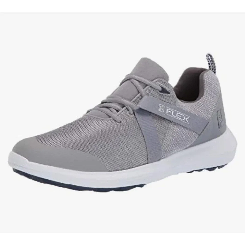 Footjoy Flex Men's Spikeless‎ Golf Shoes Gray White FJ56106 Size 8 XW